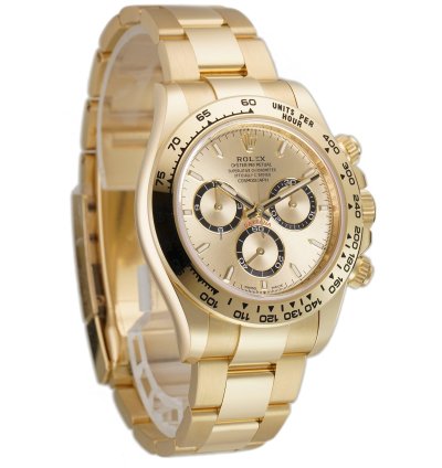 Rolex Daytona 40mm 18k Yellow Gold Golden Champagne Dial Cal 4131