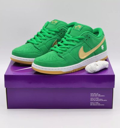 Nike Sb Dunk Low Pro St Patricks Day Shamrock Lucky Green Bq6817-303