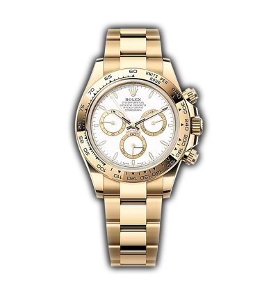 Rolex Daytona 40mm 18k Yellow Gold White Dial On Bracelet New Caliber 4131