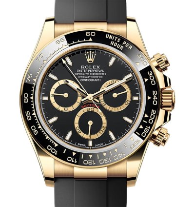 Rolex Daytona 40mm 18k Yg Ceramic Bezel Black Dial Oysterflex New Caliber