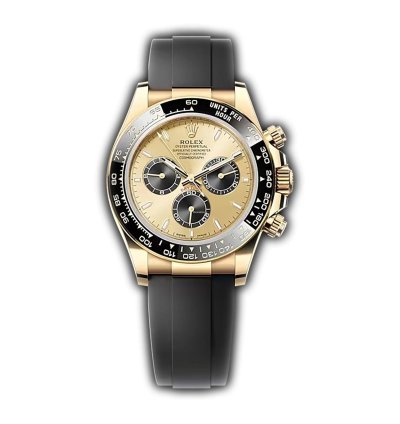 Rolex Daytona 40mm 18k Yg Ceramic Bezel Golden Bright Black Dial Oysterflex New Caliber