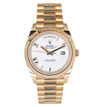 Rolex Day-date 40 2022 Day-date 40mm White Roman Dial 228238 18k Yellow Gold In Stock