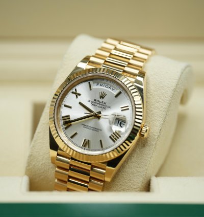 Rolex Day-date 40 2022 Yellow Gold Day-date 40 228238 Silver Roman Dial Unworn Box And Papers