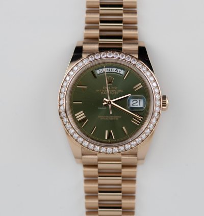 Rolex Day-date 40 2023 Day Date 40 Rbr Rose Gold Olive Anniversary Dial 228345rbr