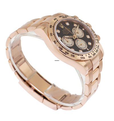 Rolex Daytona 40mm Everose Gold Black Dial Gold Bezel 126505