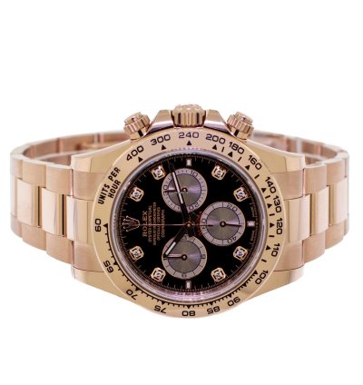Rolex Daytona 40mm Everose Gold Black Dial Gold Bezel 126505