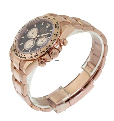 Rolex Daytona 40mm Everose Gold Black Index Dial Gold Bezel 126505