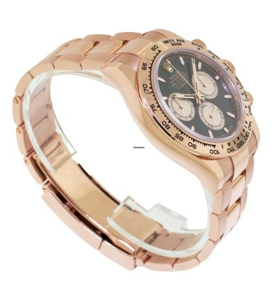 Rolex Daytona 40mm Everose Gold Black Index Dial Gold Bezel 126505