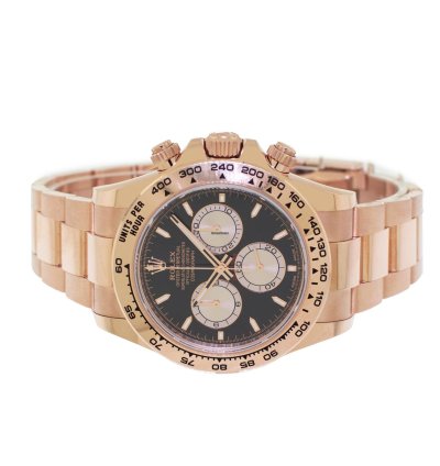 Rolex Daytona 40mm Everose Gold Black Index Dial Gold Bezel 126505