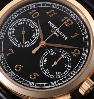 Patek Philippe Chronograph In Rose Gold With Black Dial And Breguet Numerals