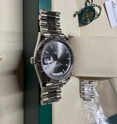 Rolex Day-date 40 2023 Day Date White Gold With Slate Silver Dial