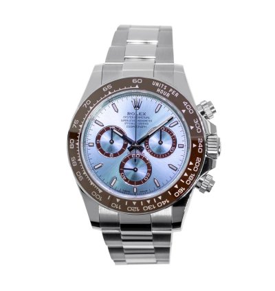 Rolex Daytona 40mm Platinum Ice Blue Index Dial Brown Bezel 126506