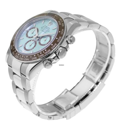 Rolex Daytona 40mm Platinum Ice Blue Index Dial Brown Bezel 126506
