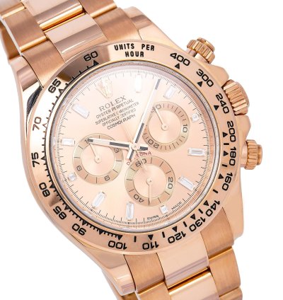 Rolex Daytona 40mm Rose Baguette Diamond Dial