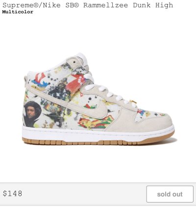 Supreme Rammellzee Nike Sb Dunk High