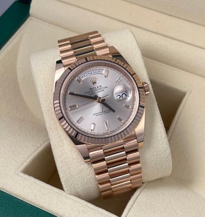 Rolex Day-date 40 2023 Day-date 40mm Factory Diamond Dial 18k Rose Gold Unworn In Stock