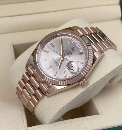 Rolex Day-date 40 2023 Day-date 40mm Factory Diamond Dial 18k Rose Gold Unworn In Stock