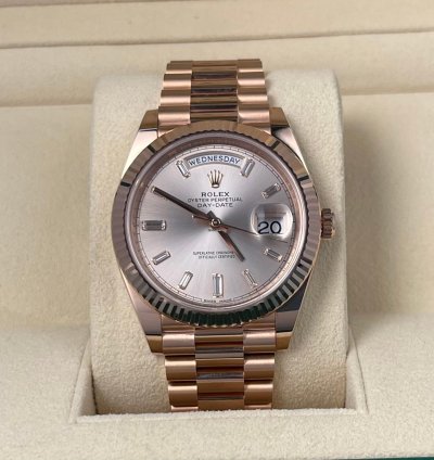 Rolex Day-date 40 2023 Day-date 40mm Factory Diamond Dial 18k Rose Gold Unworn In Stock