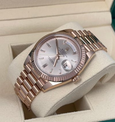 Rolex Day-date 40 2023 Day-date 40mm Factory Diamond Dial 18k Rose Gold Unworn In Stock