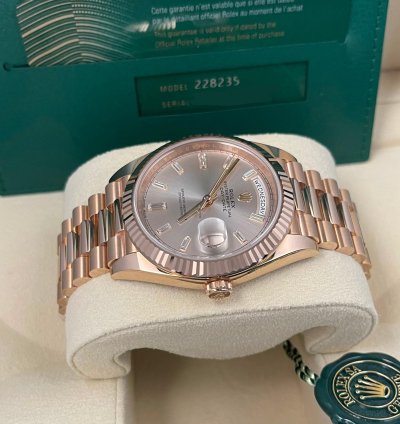 Rolex Day-date 40 2023 Day-date 40mm Factory Diamond Dial 18k Rose Gold Unworn In Stock