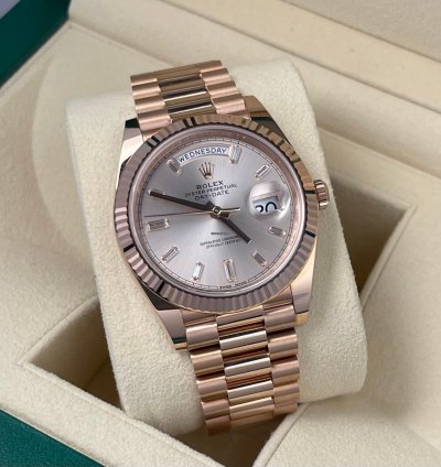 Rolex Day-date 40 2023 Day-date 40mm Factory Diamond Dial 18k Rose Gold Unworn In Stock