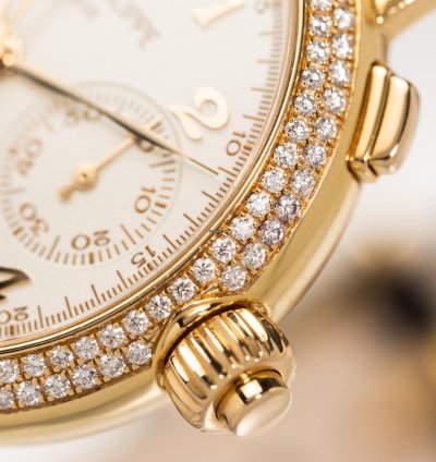 Patek Philippe Chronograph Ladies Split Second Chronograph Ref 7059- 18k Rose Ivory Dial Box Papers Bj-2012 Germany