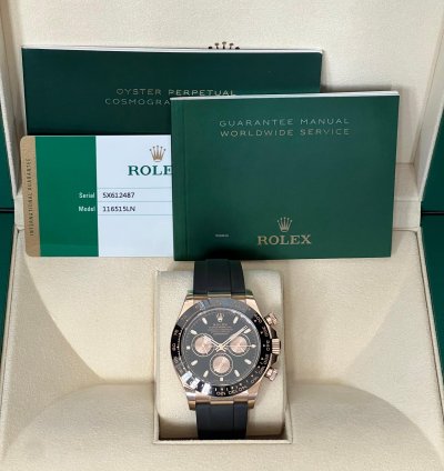 Rolex Daytona 40mm Rose Gold Black Dial 116515ln