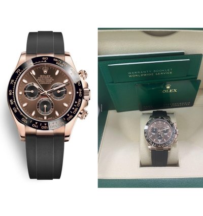 Rolex Daytona 40mm Rose Gold Chocolate Index Dial Oyster Flex 116515ln