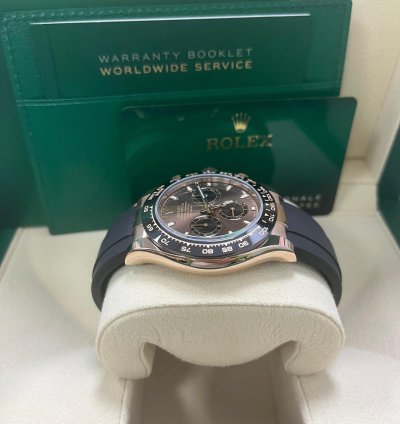 Rolex Daytona 40mm Rose Gold Chocolate Index Dial Oyster Flex 116515ln
