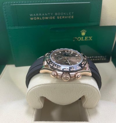 Rolex Daytona 40mm Rose Gold Chocolate Index Dial Oyster Flex 116515ln