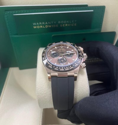 Rolex Daytona 40mm Rose Gold Chocolate Index Dial Oyster Flex 116515ln