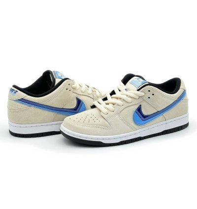 Ct6688-200 Nike Sb Dunk Low Light Cream Truck It White Blue Black