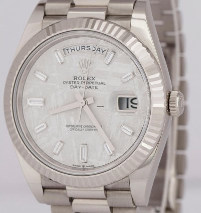 Rolex Day-date 40 2023 New Papers Rolex Day-date 40mm Factory Meteorite Baguette Gold 228239 Box