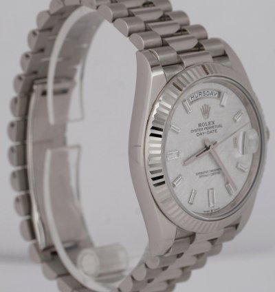Rolex Day-date 40 2023 New Papers Rolex Day-date 40mm Factory Meteorite Baguette Gold 228239 Box