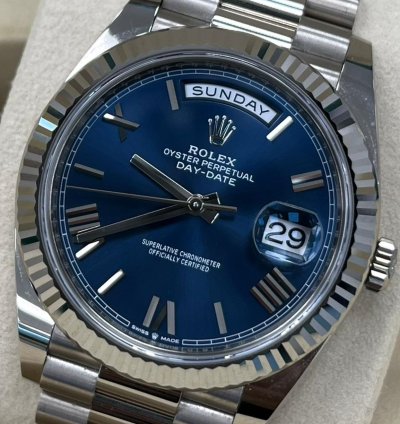 Rolex Day-date 40 2023 White Gold Day-date 40 Blue Dial Box And Papers 228239