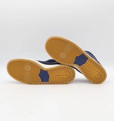 Cv0316-400 Nike Sb Dunk Low Sashiko Denim Gum Mystic Navy Light Brown