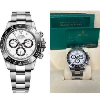 Rolex Daytona 40mm Stainless Steel White Panda Index Dial Ceramic Bezel 116500ln