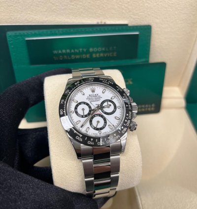 Rolex Daytona 40mm Stainless Steel White Panda Index Dial Ceramic Bezel 116500ln