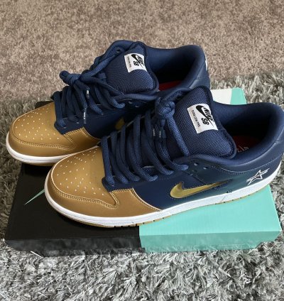 Supreme Sb Dunk Low Gold Navy Size 10 5
