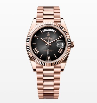 Rolex Day-date 40 2024 Rose Gold Day-date 40 Black Ombr Dial 228235 Unworn Box And Papers
