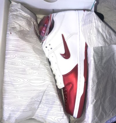 Supreme Sb Dunk Low Red White White Red Varsity Red