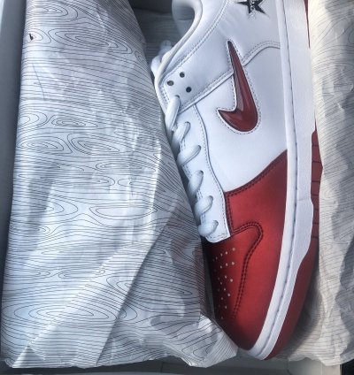 Supreme Sb Dunk Low Red White White Red Varsity Red