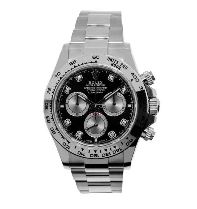 Rolex Daytona 40mm White Gold Black Diamond Dial White Gold Bezel 126509