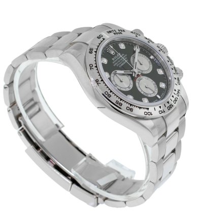 Rolex Daytona 40mm White Gold Black Diamond Dial White Gold Bezel 126509