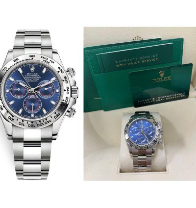 Rolex Daytona 40mm White Gold Cosmograph Blue Index Dial 116509