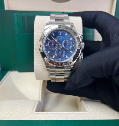 Rolex Daytona 40mm White Gold Cosmograph Blue Index Dial 116509
