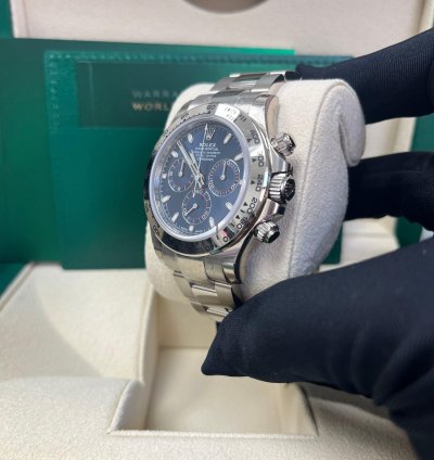Rolex Daytona 40mm White Gold Cosmograph Blue Index Dial 116509