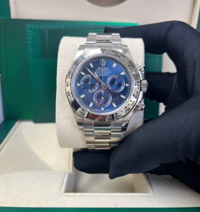 Rolex Daytona 40mm White Gold Cosmograph Blue Index Dial 116509
