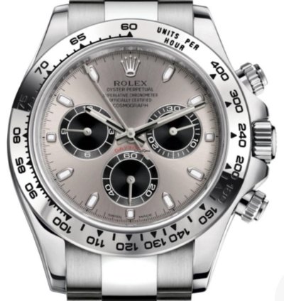 Rolex Daytona 40mm White Gold Silver Dial 116509