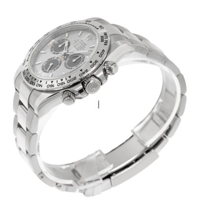 Rolex Daytona 40mm White Gold Silver Index Dial White Gold Bezel 126509